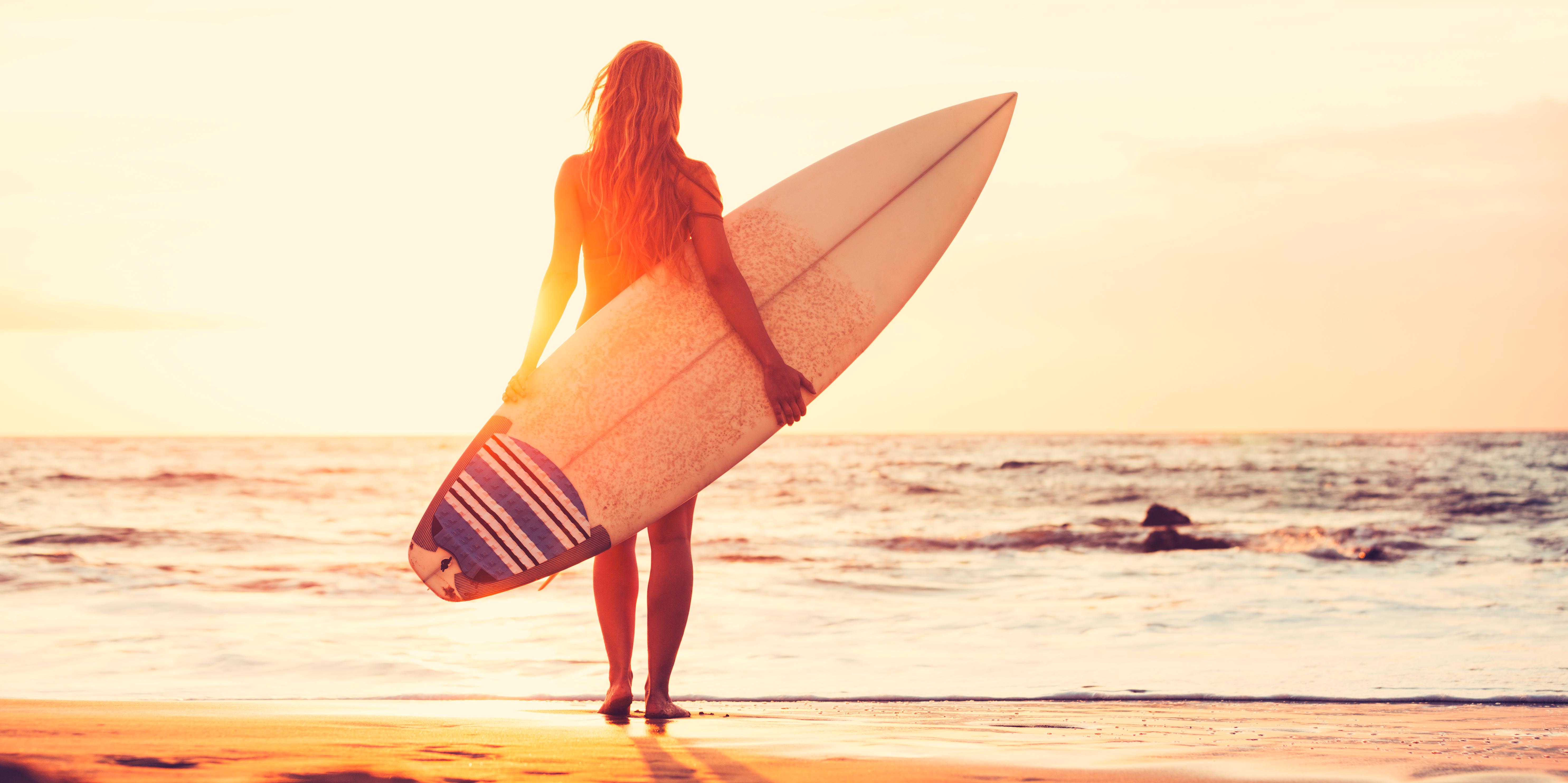 Surfer at sunset